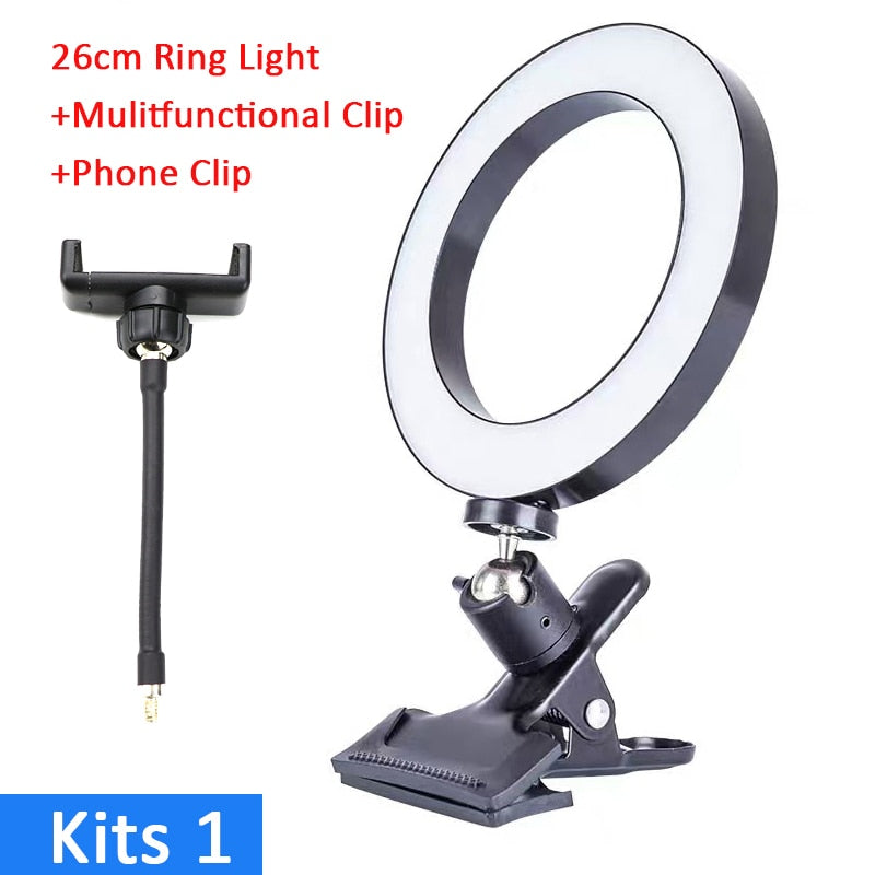 26cm/16cm Protable Led Selfie Ring Light For Youtube Live Streaming Studio Video Dimmable Photography Lighting With USB Cable