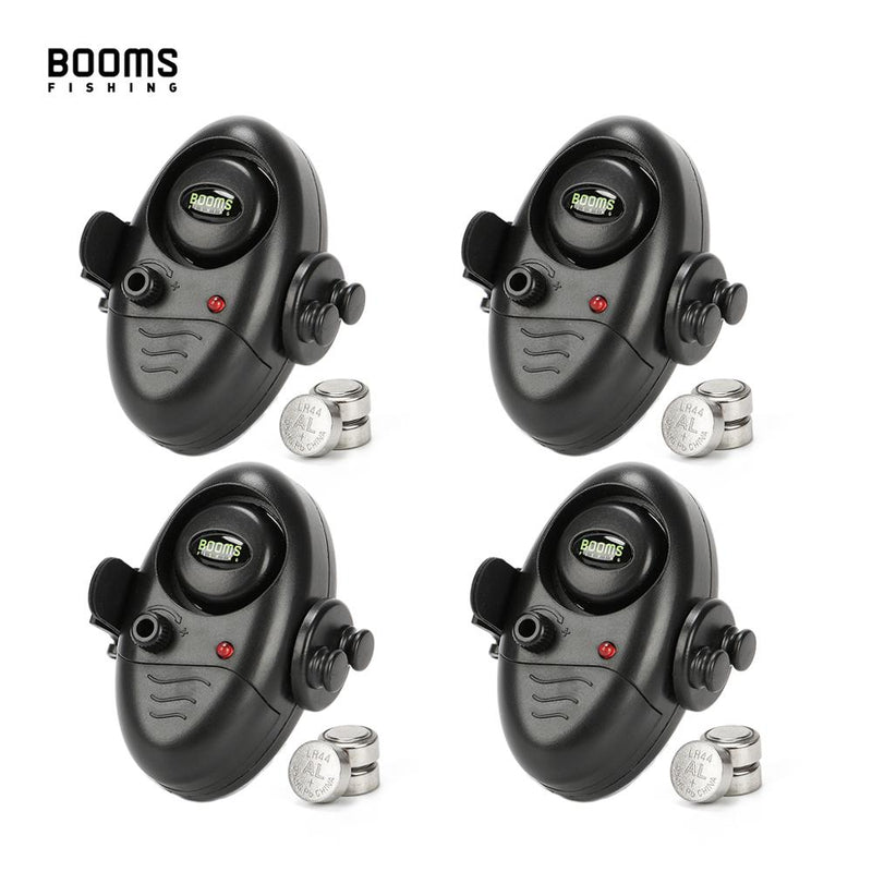 Booms Fishing E02 Bite Alarm Fishing Signalizator Carp Fish Indicator with LED / Sounds Battery Include 4 sets