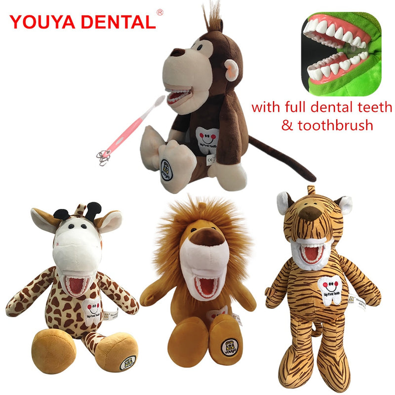 Muñecos de peluche dentales, animales de peluche, dibujos animados, juguetes de Navidad para niños, aprendizaje, cepillado, juguetes educativos suaves, regalo de dentista