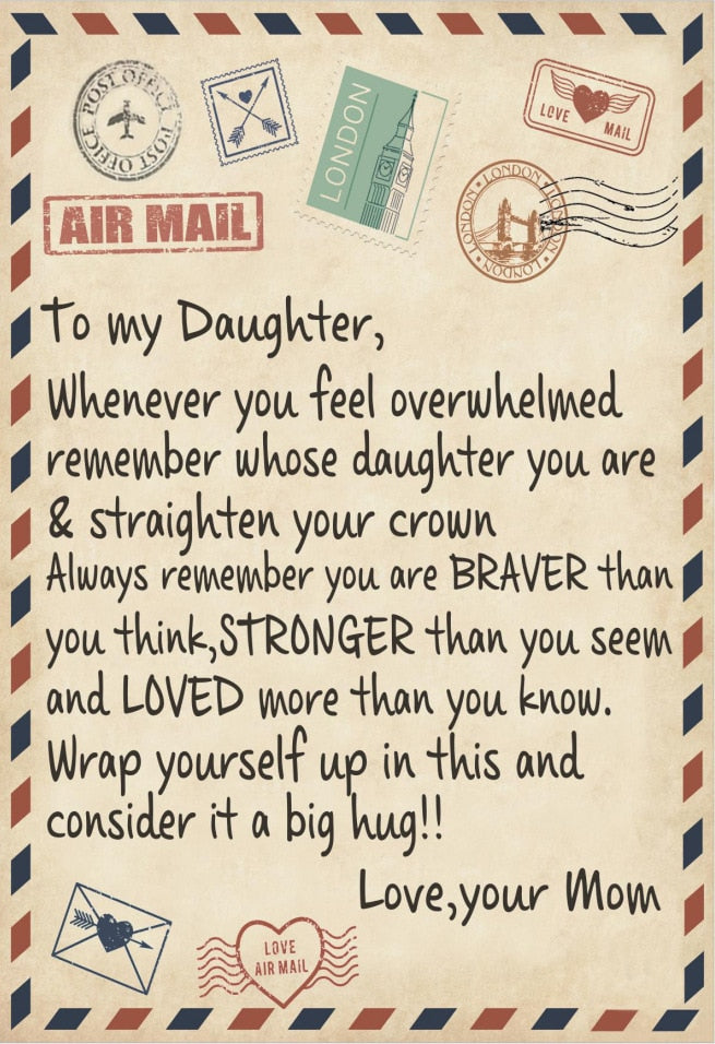 Fleece Blanket to My Daughter Son Wife Letter Printed Quilts Air Mail Blankets Positive Encourage and Love Gifts
