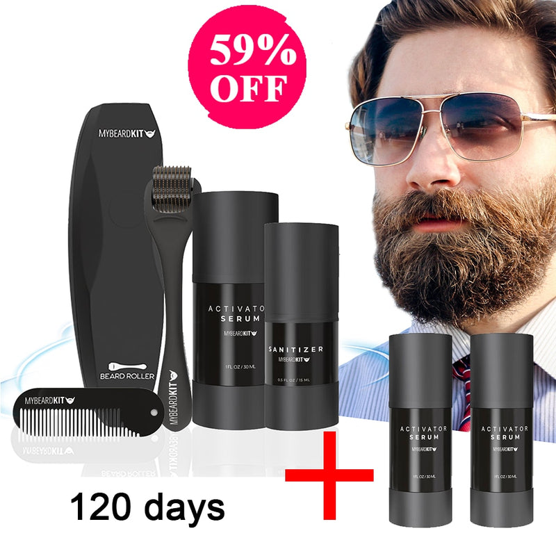 Kit de crecimiento de barba para hombres, aceite de barba orgánico para el vello Facial con peine, juego de cuidado del bigote, regalo novedoso 2021 para hombre, papá, novio, marido