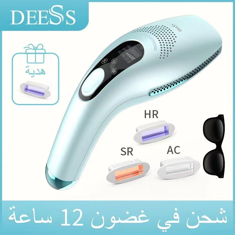 DEESS GP590 Laser Epilator Hair Removal Permanent 0.9s Painless Cool Ipl Laser Hair Removal Machine Unlimited Flashes Dropship