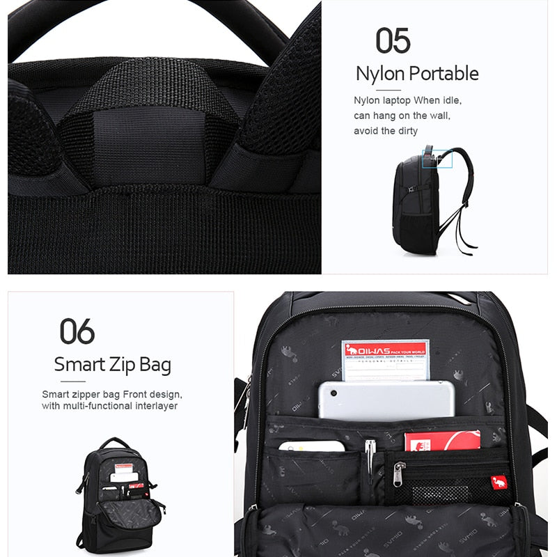 OIWAS Lässiger Business-Laptop-Rucksack Herren-Rucksack Multifunktionale wasserdichte tragbare Tasche mit großer Kapazität für Reisen im Freien
