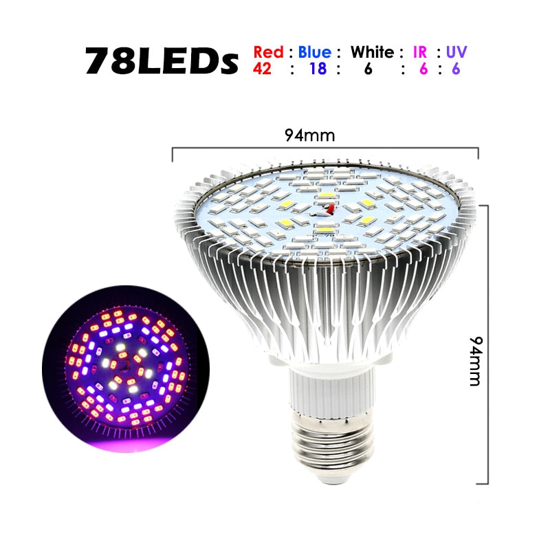 Luz LED de cultivo 150Leds 200Leds Full Spectrum Sunlike E27 Bombilla LED de crecimiento para hidroponía de interior Flores Plantas Lámpara de crecimiento LED