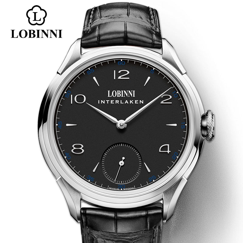 LOBINNI Seagull Mecánico Movimiento de cuerda a mano Relojes masculinos Lujo Suiza Marca Hombre Reloj impermeable Reloj de pulsera masculino