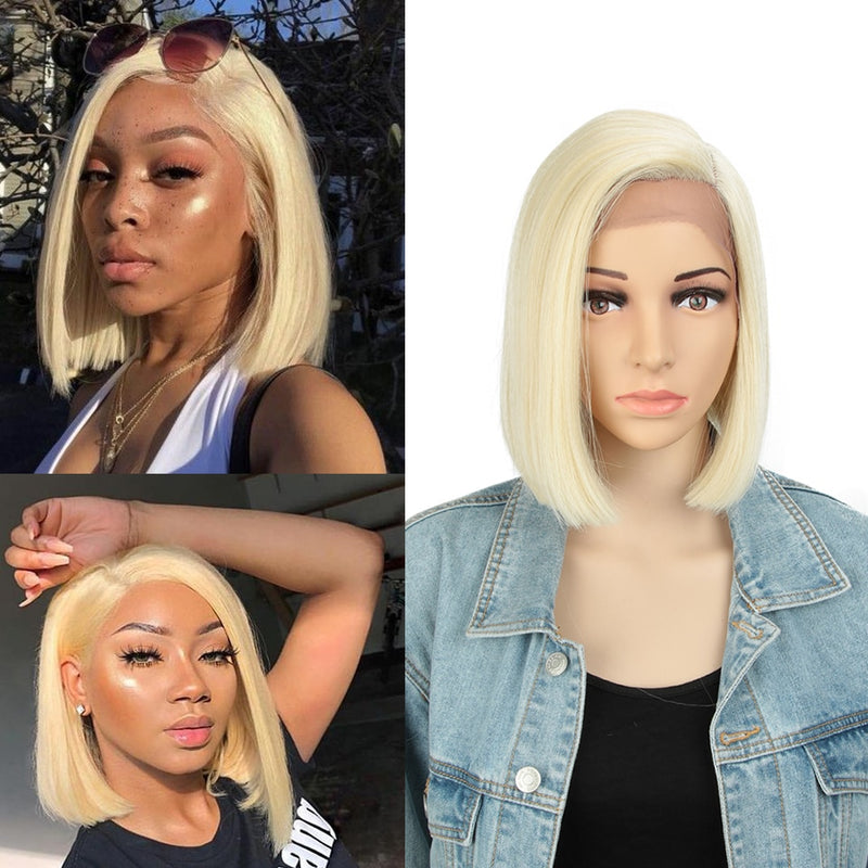 Bella Bob Perücke Synthetische Spitzeperücke Kurzer Blonder Bob Pink 613 Rote Zitrone Spitze Kurzes Haar 10-13 Zoll Perücken Für Frauen Lolita Cosplay