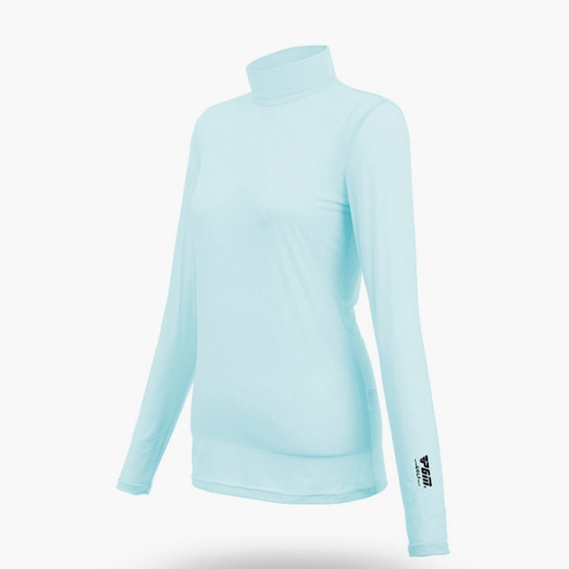 Golf Shirt Summer Wear T-Shirts Anti UV Clothes Women Clothing Ice Silk Sun Protection Shirt Ultra-thin Breathable Casual Shirts