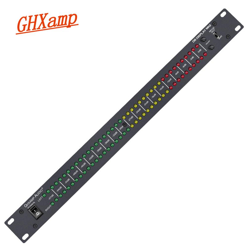 GHXAMP Professional Dual 40 LED Spectrum Stage Home Amplificador Altavoz Indicador de nivel de audio estéreo -57dB-0dB