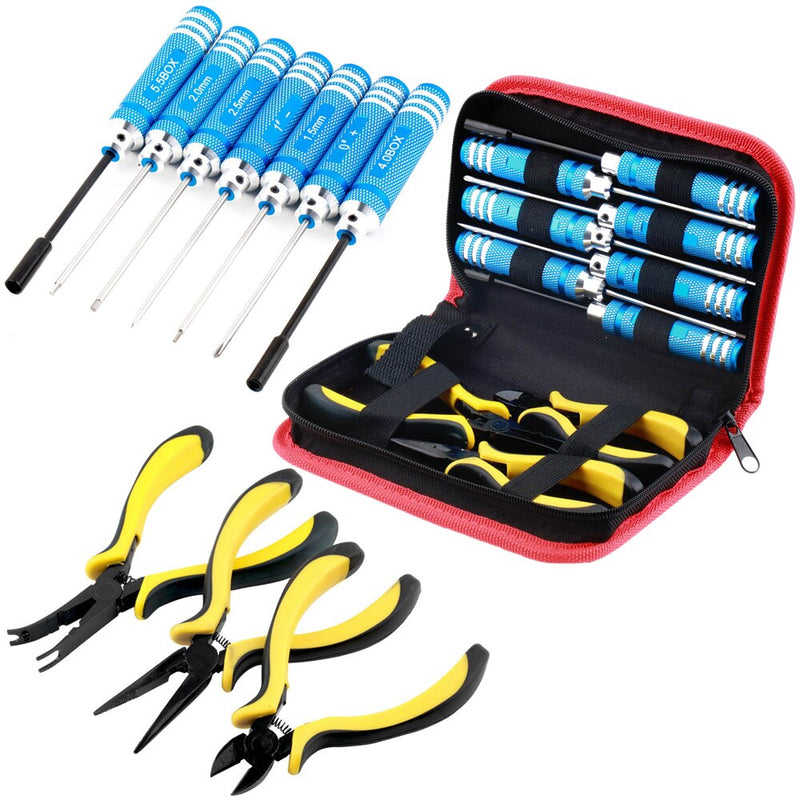 10 in 1 Tool Kit Screwdriver Pliers Hex Hand Repair Tools with Box RC Tool For Helicopter Airplane Car Truck Quadcopter Toy