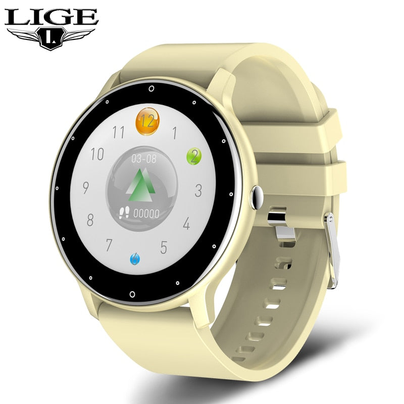 LIGE 2022 nuevo reloj inteligente para hombre con pantalla completamente táctil, reloj deportivo para Fitness IP67, resistente al agua, Bluetooth para Android ios, reloj inteligente para hombre + caja