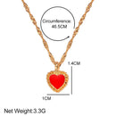 Flatfoosie Fashion Charm Heart-shaped Pendant Necklace For Women Gold Color Twisted Chain Necklace Jewelry Friendship Gifts