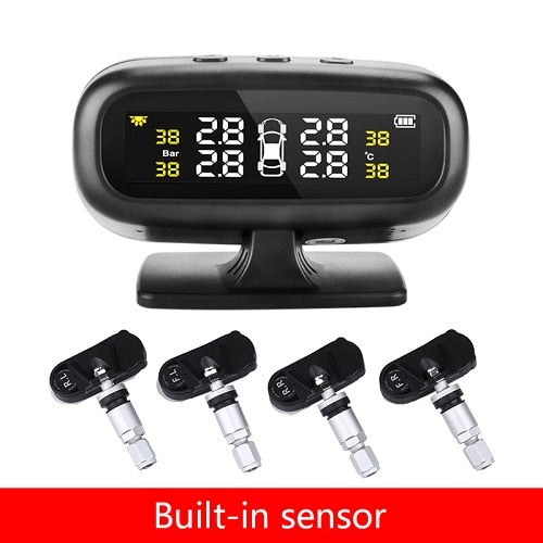 Sistema de Monitor de alarma de presión de neumáticos de coche TPMS Solar Original de Jansite, pantalla inteligente de advertencia de temperatura, ahorro de combustible, 4 sensores
