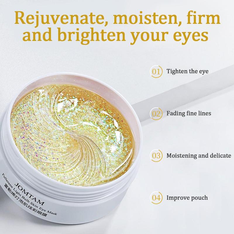 60 Stück Fullerene Bulb Muscle Helle Augenmaske Hydratisierende Feuchtigkeitsspendende Verdünnung Dark Circle Eye Patches Anti-Aging Eye Skin Care