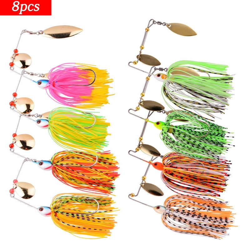 4pcs/8Pcs Fishing Lure Wobbler Lures Spinners Spoon Bait For Pike Peche Tackle All Artificial Baits Metal Sequins Spinnerbait