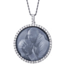 D&amp;Z New 3D Custom Photo Pendant Big Size Solid Back 4mm Width Stones Side Hip Hop Jewelry Personalized Cubic Zircon Chains Gift