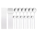 24Pcs Gold Matte Dinnerware Cutlery Set Stainless Steel Flatware Set Dinner Kniffe Fork Spoon Silverware Set Kitchen Tableware