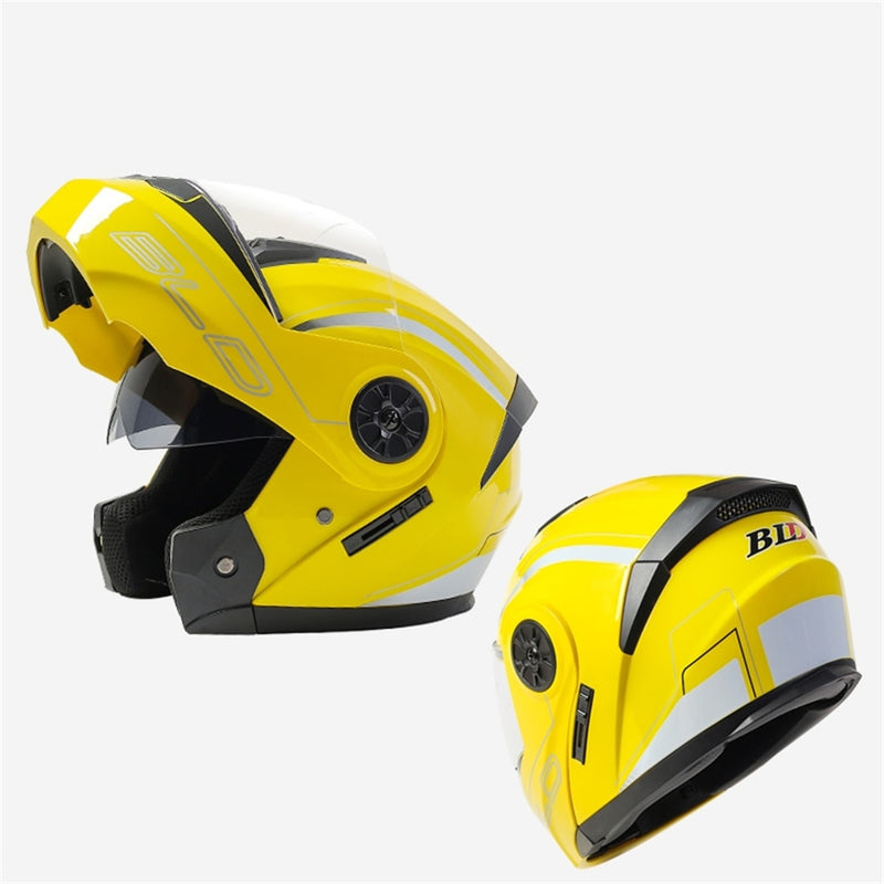 BLD Modular Dual Lens Casco de motocicleta Seguridad Downhill Flip Up Cascos Profesional Motocross Racing Full Face Casco Moto