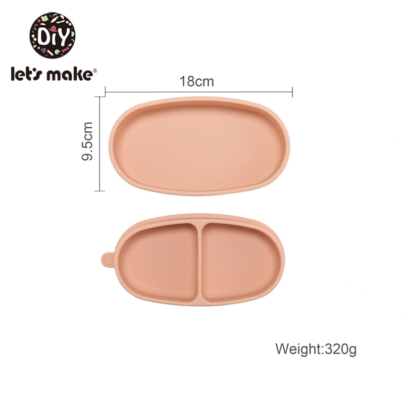 Let's Make 1Set Baby Feeding Anti-slip Pads Two-sided Suction Cup Children Silicone Baby Feeding Bowl Dish Mats Coaster for Kids