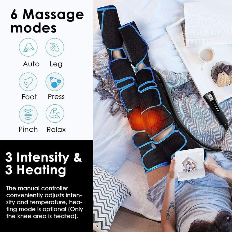 El masajeador de piernas con presión de aire para pies de 360 ​​° promueve la circulación sanguínea, masajeador corporal, relajación muscular, dispositivo de drenaje linfático 2022