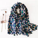 Luxury brand women leopard print cotton scarf shawls for winter foulard femme long soft warm wraps cachecol