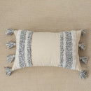 Moroccan Style Cushion Cover Tuft Tassels Handmade Neutral Decoration Pillow Cover 45x45cm/30x50cm For Sofa Bed  Grey Ivory Diamond Stripe