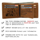 Men Engraved Photo Wallet High Quality PU Leather Short Wallet Custom Photo Purse Festival Personalized Gifts for Men Him