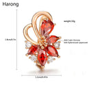 4 Color Noble Natural Zircon Flower Stud Earrings Red Green Color High Quality Earrings For Woman Aesthetic Luxury Jewelry Gift
