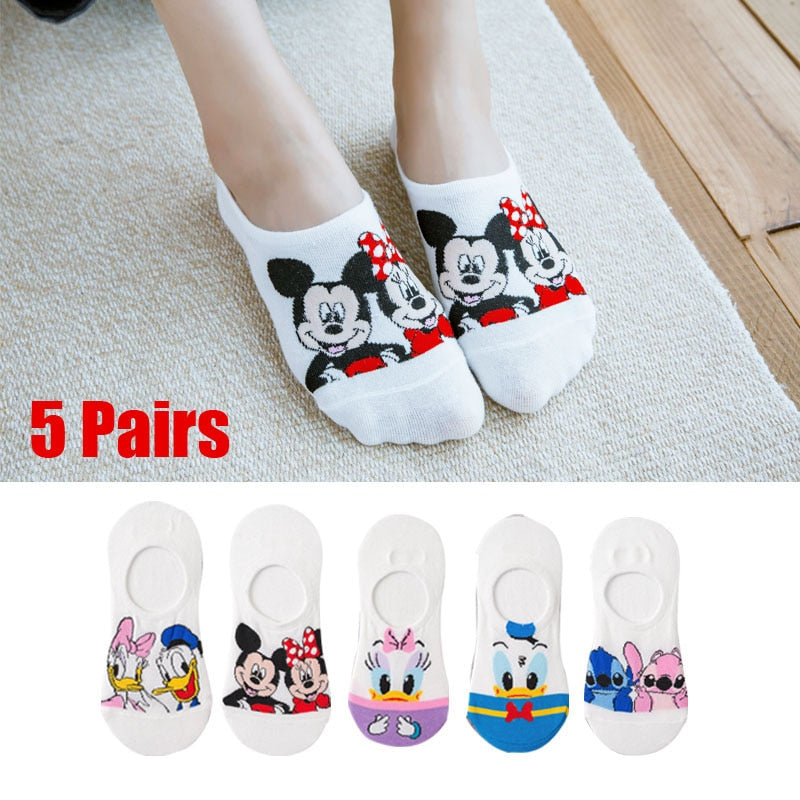 5 Paar/Los Frauen Socken Casual Korea Cartoon Tier Socken Baumwolle Nettes Mädchen lustige Maus Ente Söckchen Größe 35-41 Dropshipping