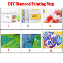 Ocean landscape full drill round square Diamond Embroidery nordic beach pink bus 5d Diy diamond painting kits Diamond Mosaic