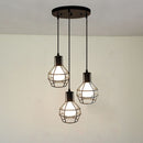 Nordic Loft Retro Iron Cage Hanging Light Modern Light Fixture American barn Industrial Vintage Kitchen Pendant Lamps Chandelier