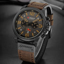 Relojes CURREN para hombre, marca de lujo, reloj de pulsera deportivo resistente al agua, cronógrafo, cuarzo, militar, cuero genuino, reloj Masculino