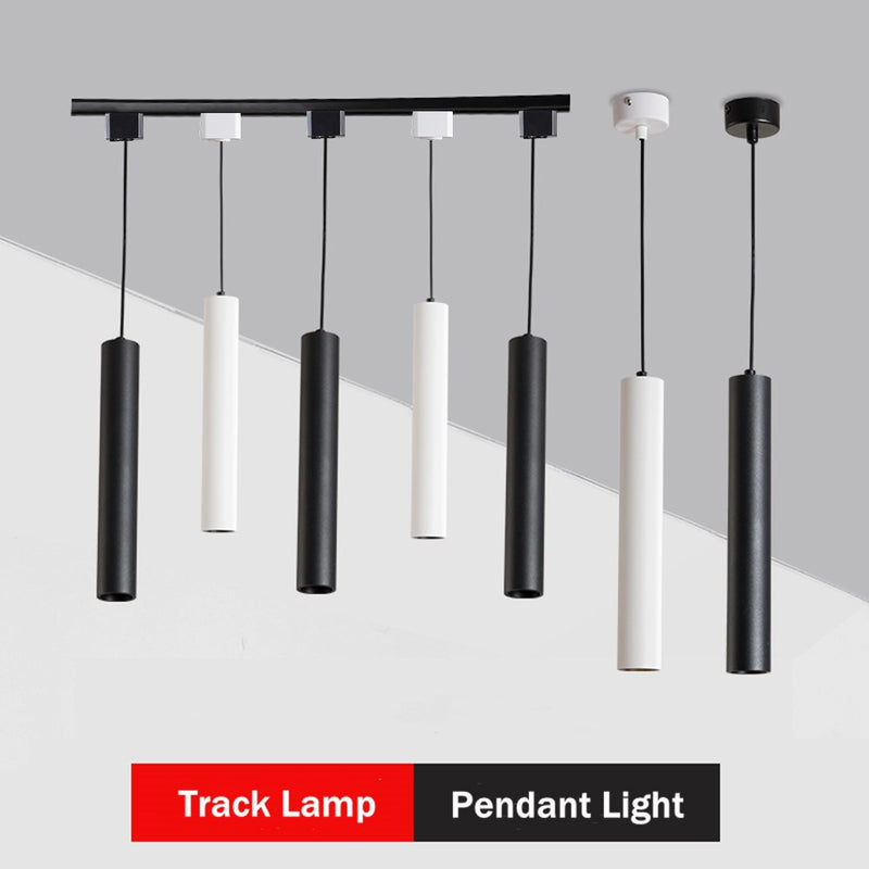 Moderne Lichter, die Schienen-LED-Lampe dimmbare 5-W-Langröhren-Spot-Lichtschienen-Deckenpendelleuchte-Hängebeleuchtung für Home Store beleuchten