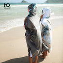 Nu-June Toalla cambiante Toalla de playa Microfibra Cambiante Bata Capa Hombre Mujer Albornoz Con capucha Surf Poncho Toalla Traje de baño Ropa de playa
