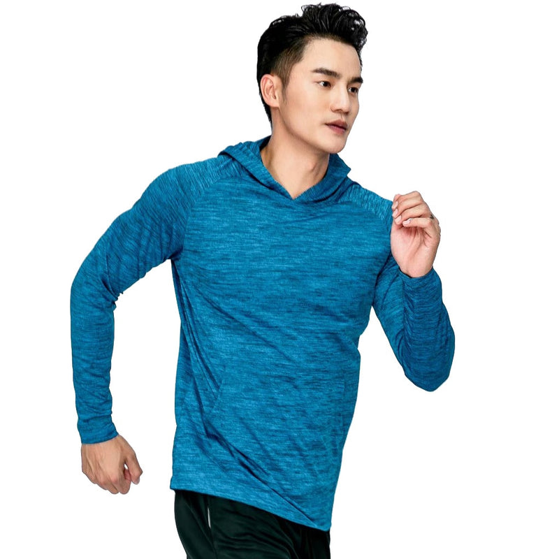 Mens Running Fitness Sports Coat con capucha Tight Hoodie Gym Soccer Training Run Jogging Ropa deportiva transpirable de secado rápido