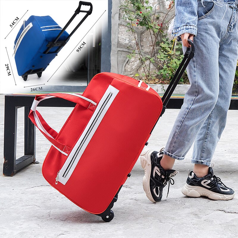 Striped Carry-Ons Bag Waterproof Nylon Trolly Bag For Traveling Men Travel Bags Foldable Cabin Suitcase With Wheels XA225C