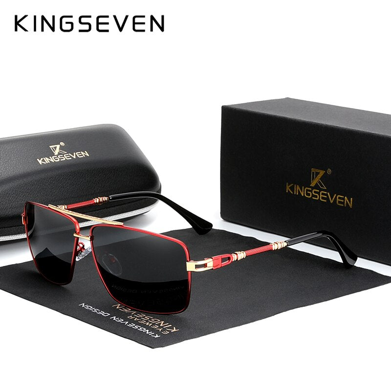 KINGSEVEN 2020 Neue Herrenbrille Struktur Design Tempel Sonnenbrille Marke Polarisierte Damen Edelstahl Material Gafas De Sol