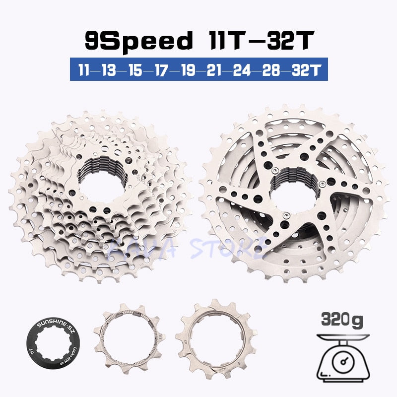 SUNSHINE Road Bike Freewheel 11-25T/28T/32T/34T/36T Bicycle Flywheel 8/9/10/11/12S Speed Cassette Sprocket for Shimano HG K7