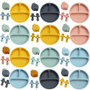 Baby-Zubehör, Kleinkind, Fütterung, Silikon-Teller, wasserdicht, weich, Säuglingsgabel, Löffel mit tragbarer Kinder-Silikon-Cup-Abdeckung