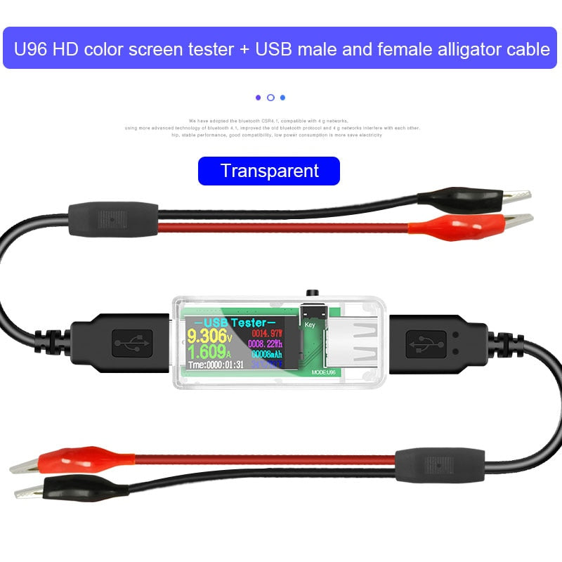 U96P 13 in 1 USB Tester Current Voltage Indicator Electric Ammeter Power Meter Charge DC Digital Multimeter Voltmeter Wattmeter