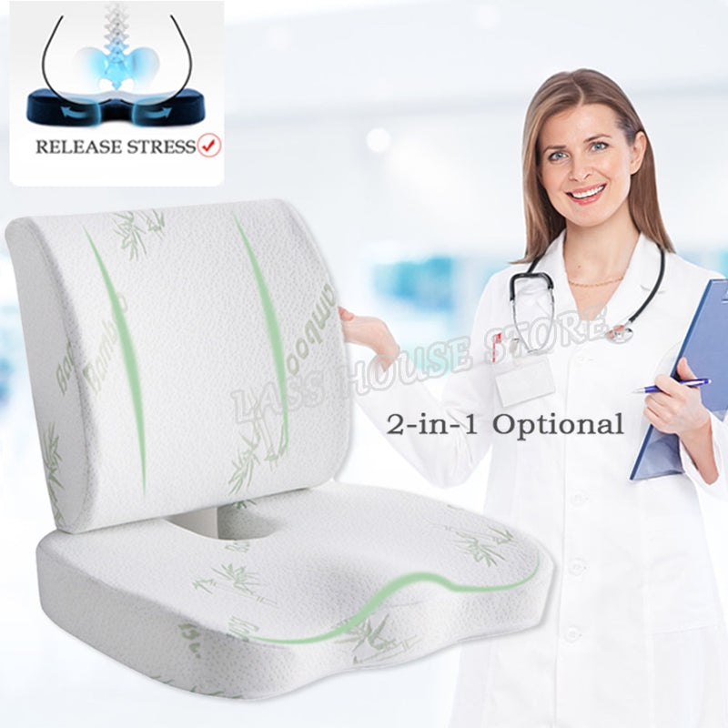 Orthopedics Hemorrhoids Seat Cushion Memory Foam Car Rebound Cushion Office Chair Lumbar Support Pain Relief Breathable Pillow