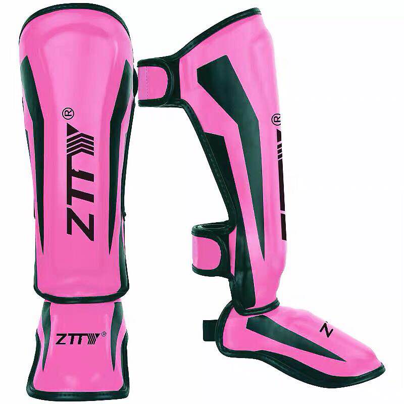 ZTTY Thicker Boxing Shin Guards PU Leather Protection Leggings Equipment Martial Arts Muay Thai Leg Taekwondo Ankle Protectors