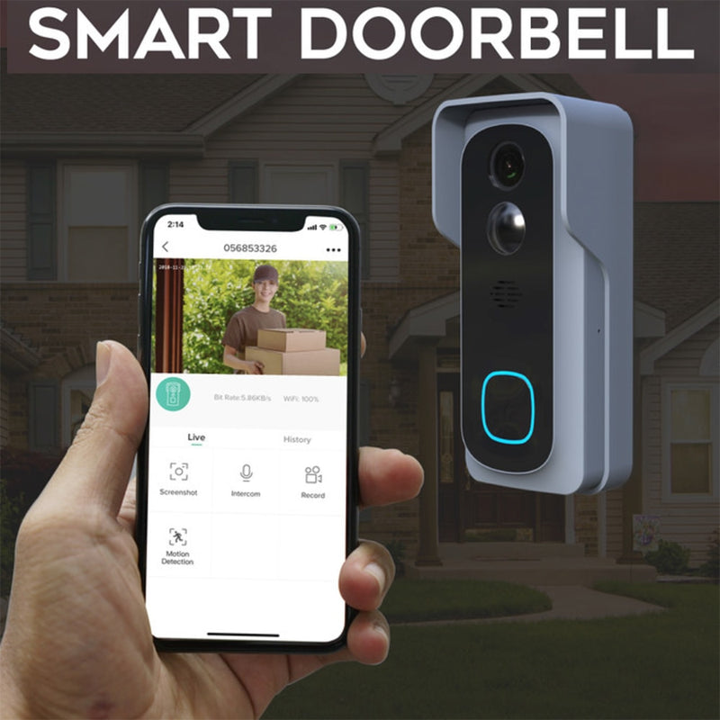 Tuya Wireless WiFi 1080P Video Doorbell with Battery USB Chime Compatible with Google and Alexa, Waterproof doorbell Smart lIfe