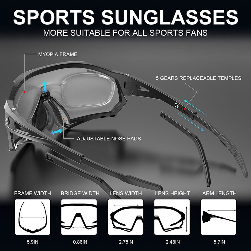 X-TIGER Cycling Sunglasses Photochromic UV400 Sports Cycling Glasses MTB Racing Men&