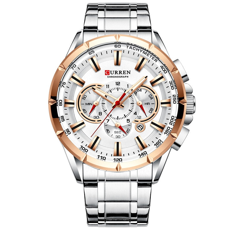 Curren Herrenuhr Top Luxusmarke Großes Zifferblatt Blau Quarz Herrenuhren Chronograph Sport Armbanduhr Mann Edelstahl Datum Uhr