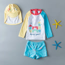 Swimwear for Children 3 Pieces Long Sleeve Swimsuit Kids Sun UV Protection Baby Bathing Clothes Child Toddler Swimming Suit Boys