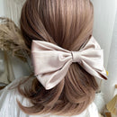 2021New Satin Oversized Bow Hairpin Barrette Hair Clip Ponytail For Women Girl Elegant Headwear Hairpins Hair White Acessories