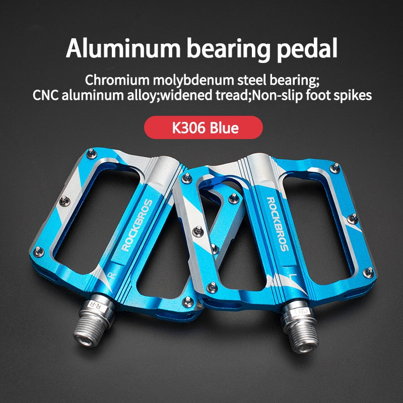 ROCKBROS MTB Cycling Ultralight Pedal Bike Bicycle Sealed DU Bearing Pedals Aluminum Alloy CRMO Non-slip Cleat Bike Part Pedals