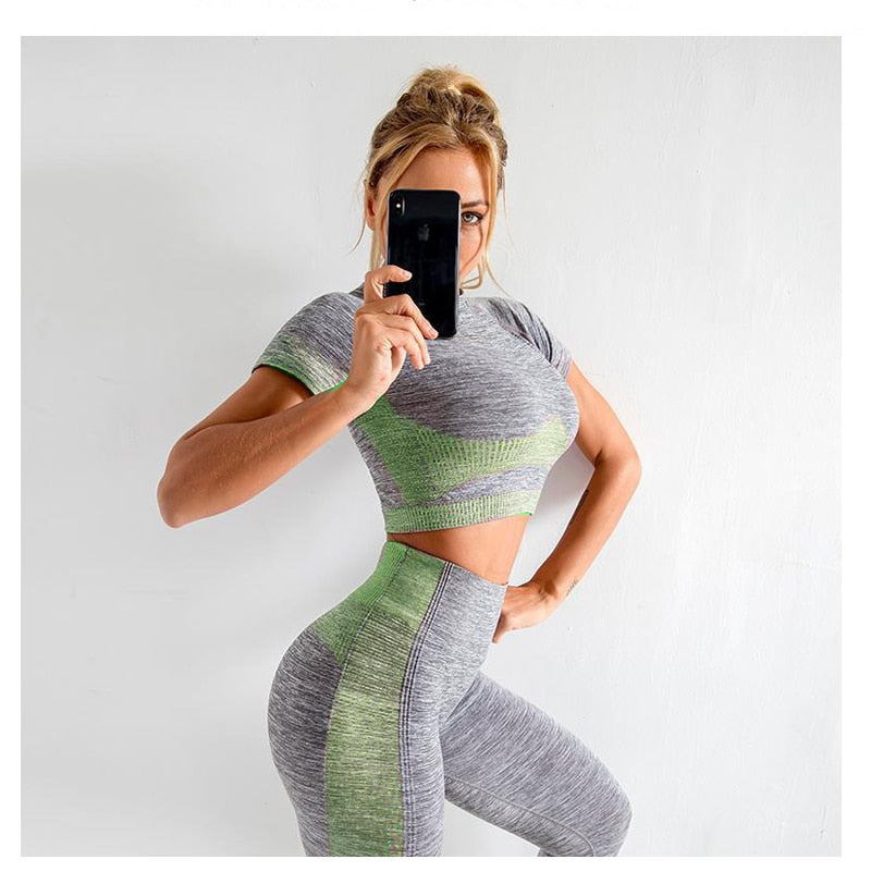 women yoga set gym clothing Female Sport fitness suit Running Clothes yoga top+   Leggings women Seamless gym yoga bra suits