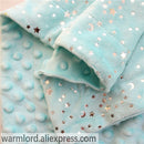 2 layers Plushed Dot Coral Fleece Bronzing Golden Stars Moon Blue Starry Toddler Quilt Girl Baby Blanket Infant Crib Beddings