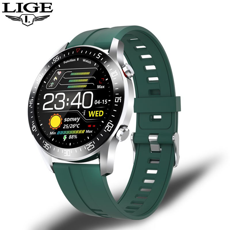 LIGE 2020 New Luxury brand mens watches Steel band Fitness watch Heart rate blood pressure Activity tracker Smart Watch For Men